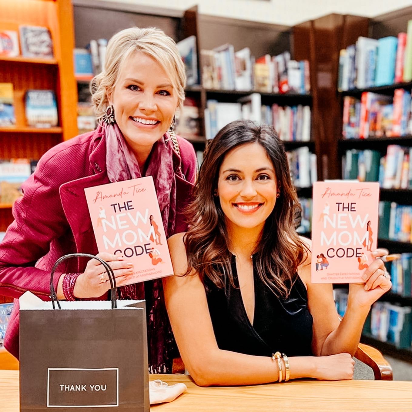 Amanda Tice at a signing for The New Mom Code